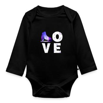Eiskunstlauf Geschenk Eiskunstläufer Mädchen - Baby Bio-Langarm-Body - Schwarz - Vorne