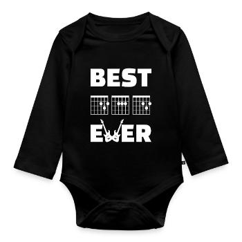Best Dad Ever Musician Guitar tabs Father's Day Guitar - Organic Longsleeve Baby Bodysuit - black - Front