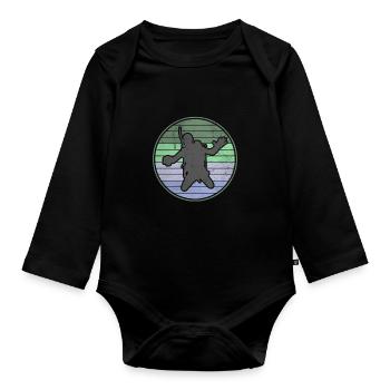 Taucher Tauchen Tauchschule Unterwasser Schnorchel - Baby Bio-Langarm-Body - Schwarz - Vorne