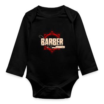 Profession de coiffeur barbe barbe porteur barbe soins - Body Bébé bio manches longues - noir - Devant