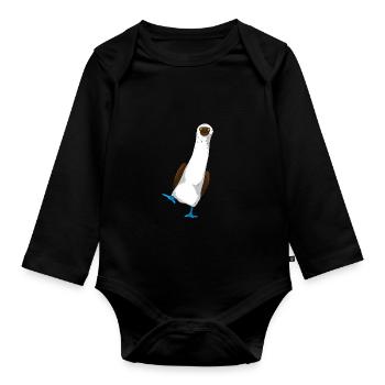 Blue-footed boobies - Organic Longsleeve Baby Bodysuit - black - Front