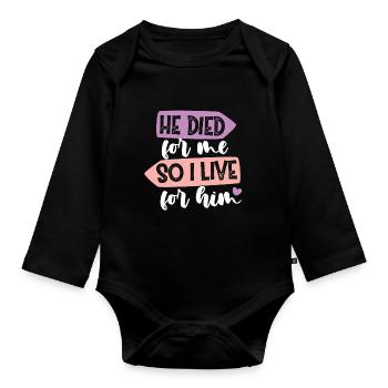 Jesus Gott Geschenkidee Weihnachten - Baby Bio-Langarm-Body - Schwarz - Vorne