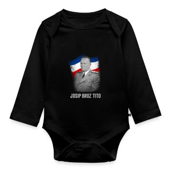 Josip Broz Tito Marsal SFRJ Jugoslawien - Baby Bio-Langarm-Body - Schwarz - Vorne
