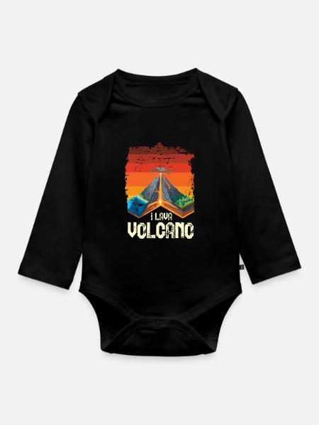 Vulkan - Baby Bio-Langarm-Body - Schwarz