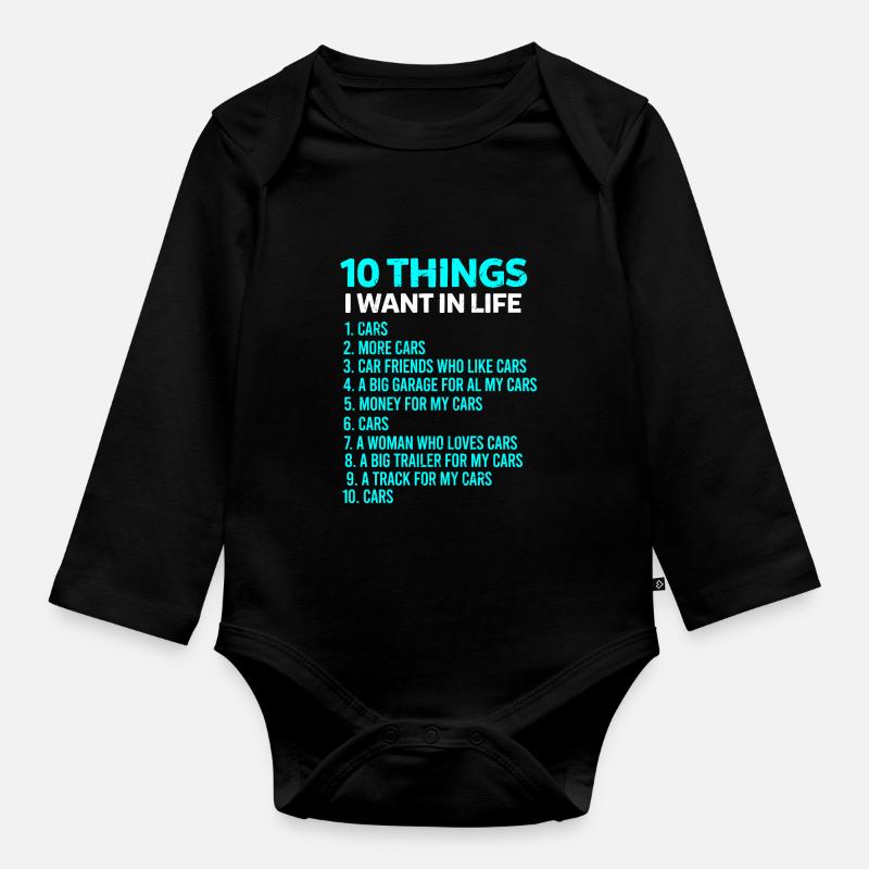 10 choses que je veux dans ma vie - Body Bébé bio manches longues - noir