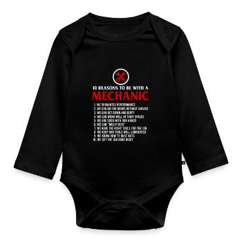 10 Reasons To Be With Mechanic Funny Mechanic Gift - Body Bébé bio manches longues - noir - Devant