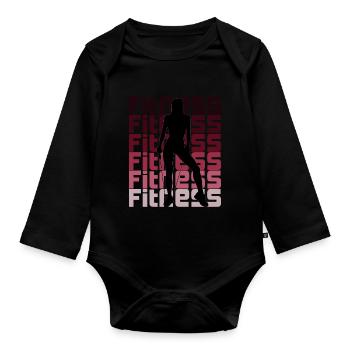 Sport Fitness femme - Body Bébé bio manches longues - noir - Devant