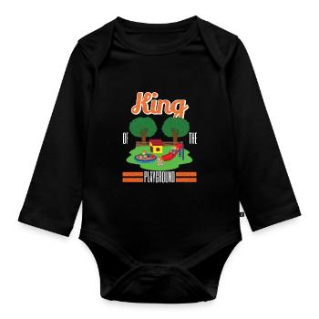 Cool King Of The Playground - Organic Longsleeve Baby Bodysuit - black - Front