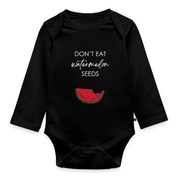 Don't Eat Watermelon Seeds | Pregnant Bump - Baby Bio-Langarm-Body - Schwarz - Vorne