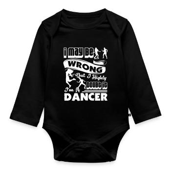 Danseur je suis un danseur - Body Bébé bio manches longues - noir - Devant