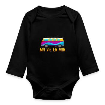 Ma vie dans le van - Body Bébé bio manches longues - noir - Devant