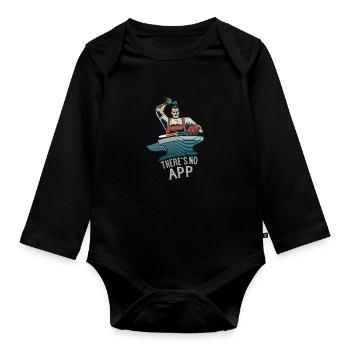 Farrier hoof blacksmith forge blacksmithing - Organic Longsleeve Baby Bodysuit - black - Front