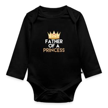 Papa fille - Body Bébé bio manches longues - noir - Devant