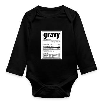 Déguisement de saveurs nutritionnelles en sauce - Body Bébé bio manches longues - noir - Devant