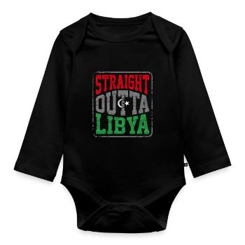Libye - Body Bébé bio manches longues - noir - Devant