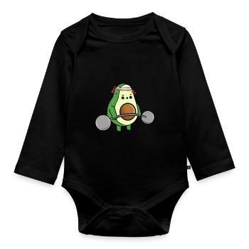 Avocat Deadlifts pour les entraîneurs de fitness - Body Bébé bio manches longues - noir - Devant