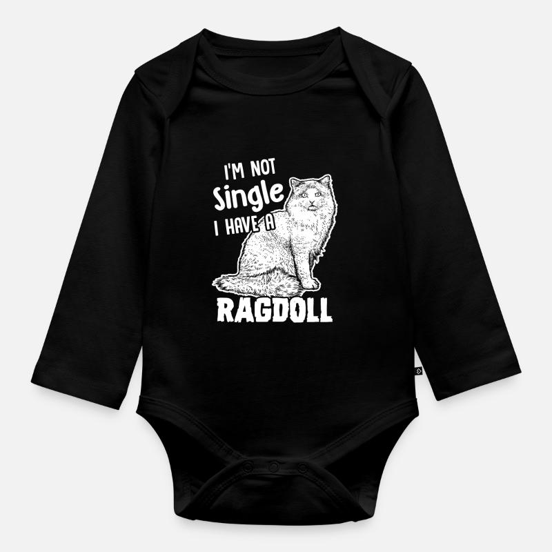 Ich bin nicht Single Ich habe eine Ragdoll - Baby Bio-Langarm-Body - Schwarz