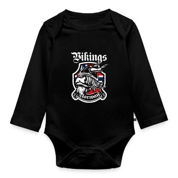 Idée cadeau viking Norvège Scandinavie - Body Bébé bio manches longues - noir - Devant