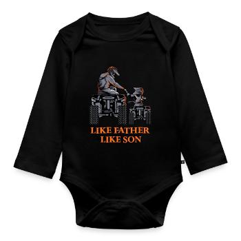 Cadeau de fête des pères Quad père et fils - Body Bébé bio manches longues - noir - Devant