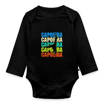 Art martial de Capoeira Brésil - Body Bébé bio manches longues - noir - Devant
