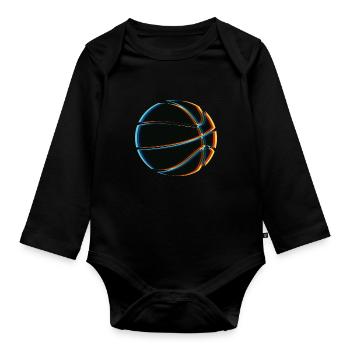 Surreale Magischer Basketball - Baby Bio-Langarm-Body - Schwarz - Vorne