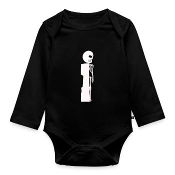 Tischkicker Tischfußball Skelett - Baby Bio-Langarm-Body - Schwarz - Vorne
