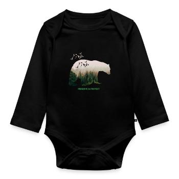 Nature conservation protection de l'environnement protection du climat cadeau - Body Bébé bio manches longues - noir - Devant