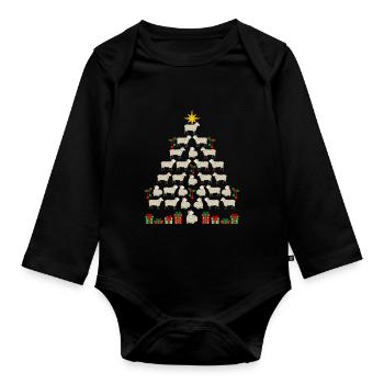 Shepherd Christmas Shepherd Sheep - Organic Longsleeve Baby Bodysuit - black - Front