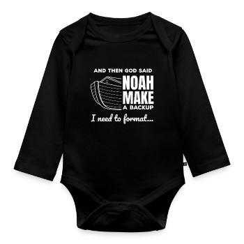 Christian Programmer Data Science Coder Jesus - Baby Bio-Langarm-Body - Schwarz - Vorne
