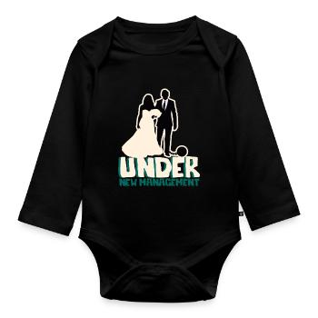Boss at home - Organic Longsleeve Baby Bodysuit - black - Front