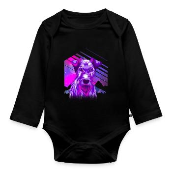 Irish Terrier dog gift - Organic Longsleeve Baby Bodysuit - black - Front