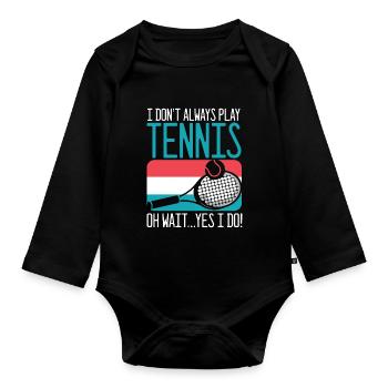 tennis tennis player raquette de tennis court de tennis sp - Body Bébé bio manches longues - noir - Devant