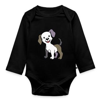 dog dog dog owner pets mutt shelter - Organic Longsleeve Baby Bodysuit - black - Front