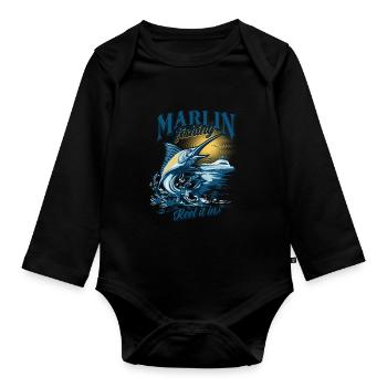 Marlin Fishing Reel It Up - Body Bébé bio manches longues - noir - Devant