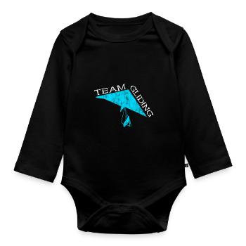 Hang Glider Hang Glider Tandem Flight Pilot - Organic Longsleeve Baby Bodysuit - black - Front