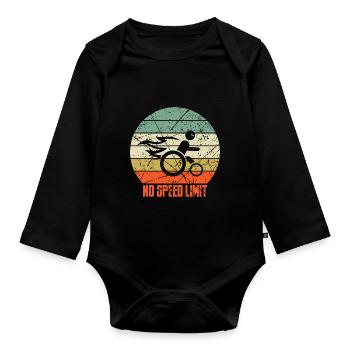 Lustiger Rollstuhl Spruch - Baby Bio-Langarm-Body - Schwarz - Vorne