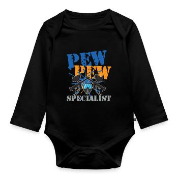 Paintball specialist for a paintball player - Organic Longsleeve Baby Bodysuit - black - Front