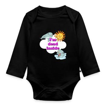 i am dead inside - Organic Longsleeve Baby Bodysuit - black - Front