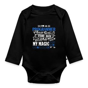 Programmierer Ich bin ein Programmierer - Baby Bio-Langarm-Body - Schwarz - Vorne