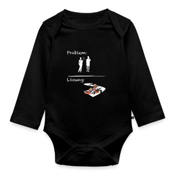 Problemlösung Kartsport Go Kart - Baby Bio-Langarm-Body - Schwarz - Vorne
