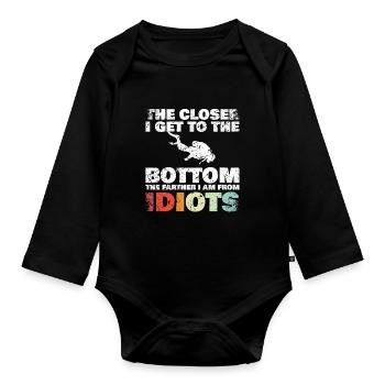 Closer To The Bottom Diving Diver Diving Diving - Organic Longsleeve Baby Bodysuit - black - Front