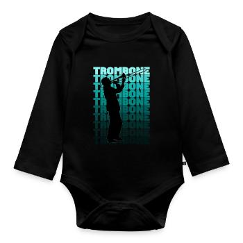 Trombone - Baby Bio-Langarm-Body - Schwarz - Vorne