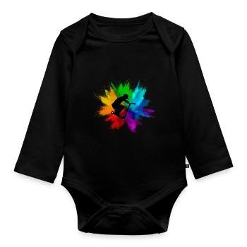 Stunt Scooter Stunt Geschenk Tretroller Skater - Baby Bio-Langarm-Body - Schwarz - Vorne