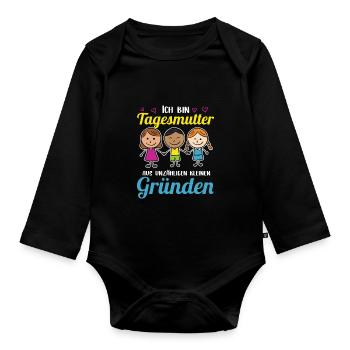 Tagesmutter Aus Unzähligen Kleinen Gründen - Baby Bio-Langarm-Body - Schwarz - Vorne