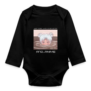 Anime juste une fille qui aime l'anime - Body Bébé bio manches longues - noir - Devant