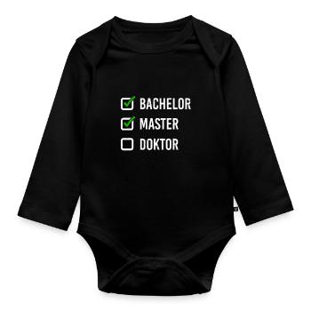Nerd University Masters Apparel Gift Uni - Body Bébé bio manches longues - noir - Devant
