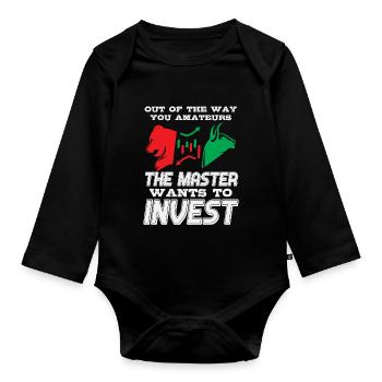 Invest in stocks on the stock exchange - Organic Longsleeve Baby Bodysuit - black - Front