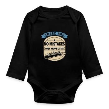 Il n'y a aucune erreur Happy Little Accidents retro - Body Bébé bio manches longues - noir - Devant