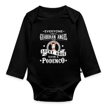 Cadeau chien Podenco drôle - Body Bébé bio manches longues - noir - Devant
