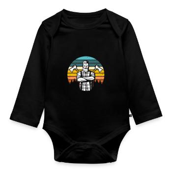 Carpenter carpenter woodworking joiner - Organic Longsleeve Baby Bodysuit - black - Front